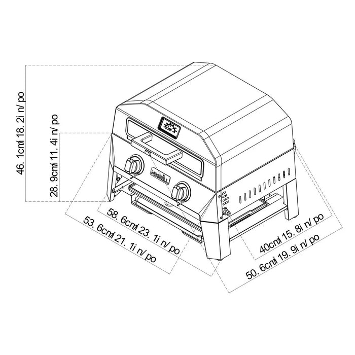 Nexgrill Fortress 2 Burner 4-in-1 BBQ Grill & Pizza Oven, Griddle, Grill Plate & Cover
