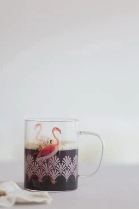 Yvonne Ellen Flamingo Glass Mug