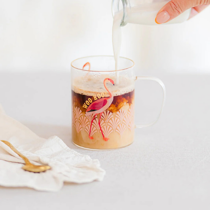 Yvonne Ellen Flamingo Glass Mug