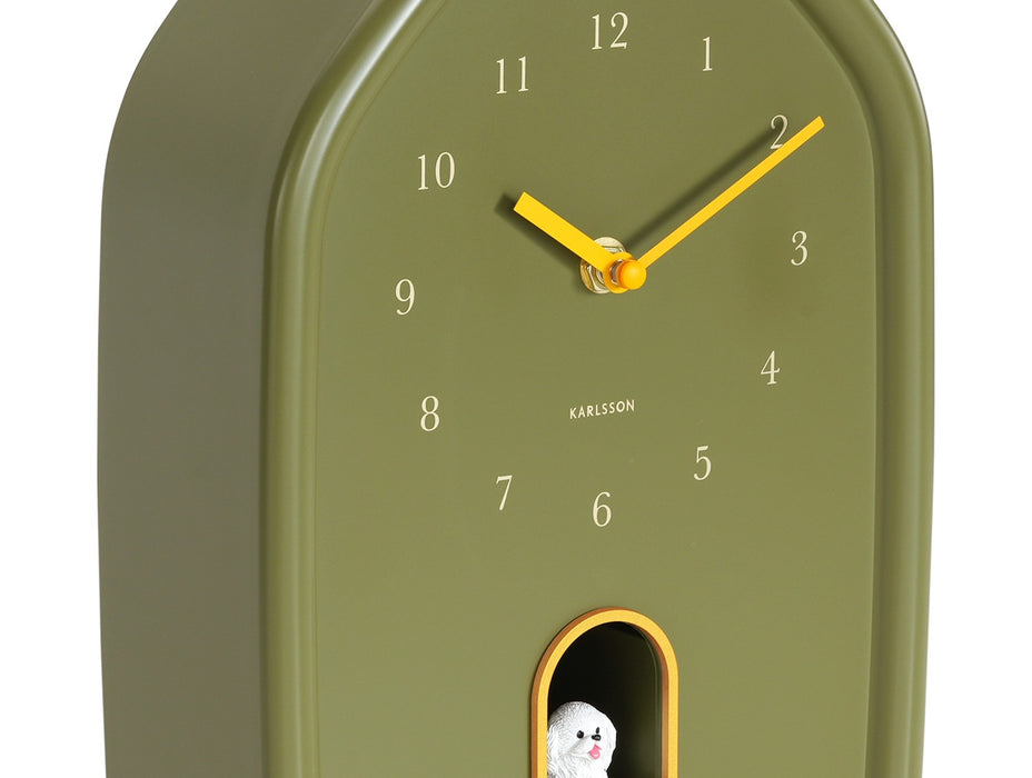 Karlsson Wall Clock Modern Doggy - Luxury Green