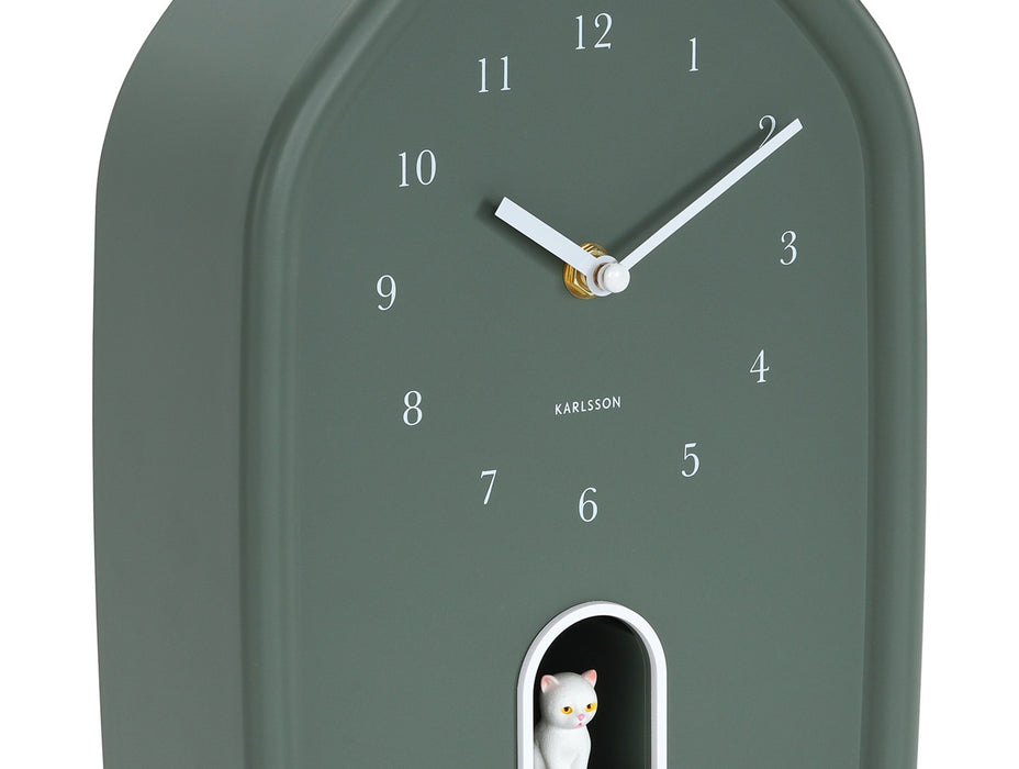 Karlsson Wall Clock Modern Doggy - Jungle Green