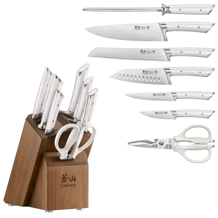 Cangshan Denali Series White Series 8-Piece Knife Block Set
