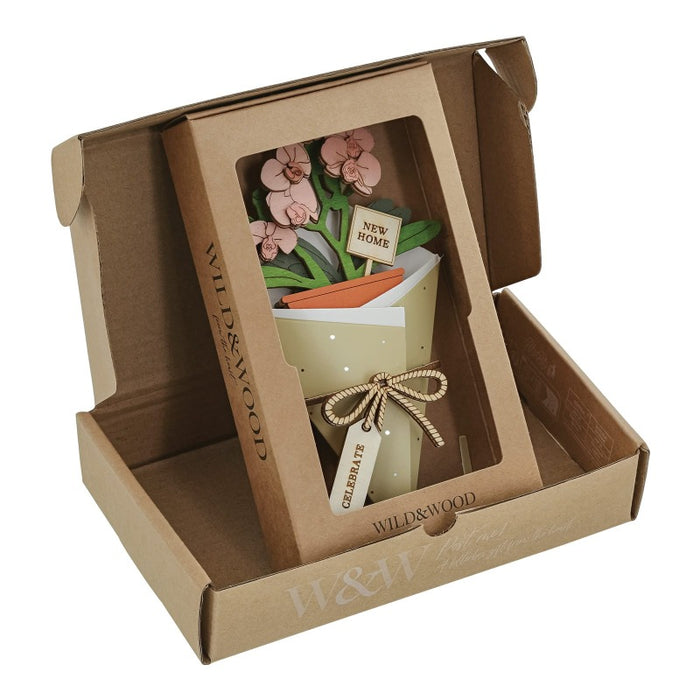 New Home 3D Flower Figurine Card (10cm)