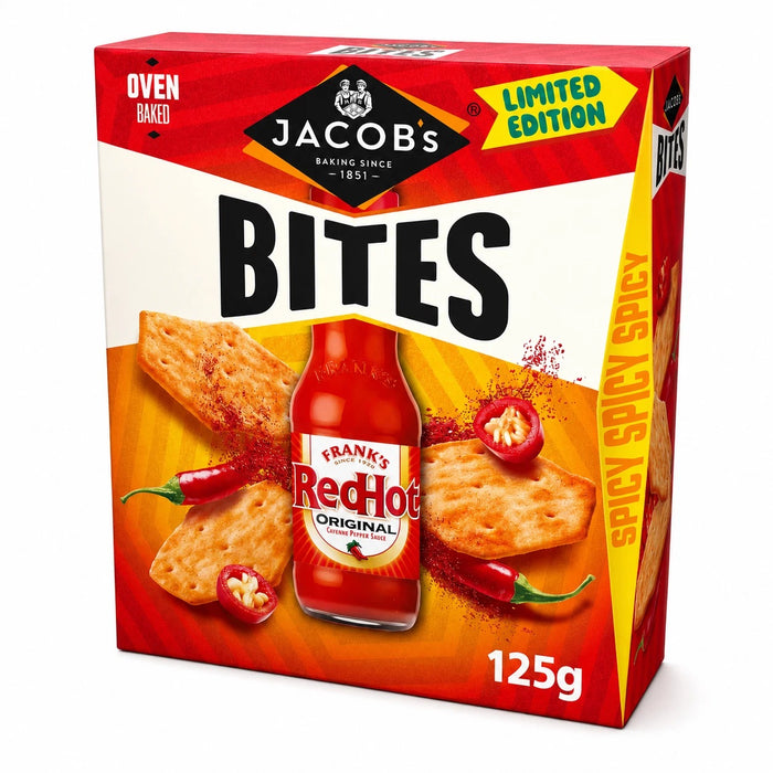 Jacob's Bites Variety Pack 5 x 125g – Assorted Savoury Snack Selection