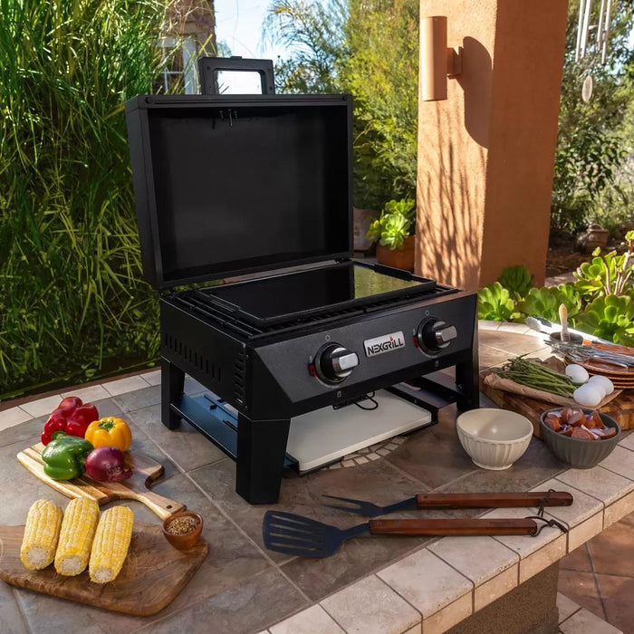 Nexgrill Fortress 2 Burner 4-in-1 BBQ Grill & Pizza Oven, Griddle, Grill Plate & Cover