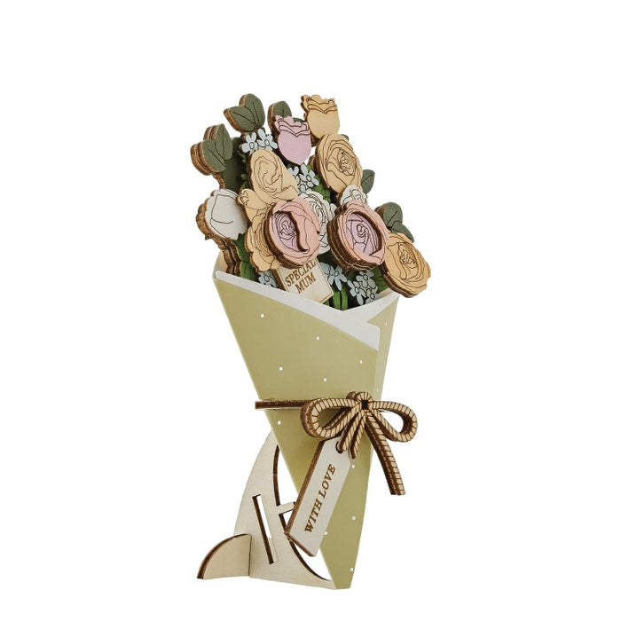 Mum 3D Flower Figurine Card (10cm)