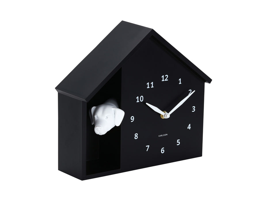 Karlsson Wall Clock Peeking Doggy - Black