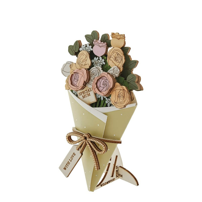 Mum 3D Flower Figurine Card (10cm)