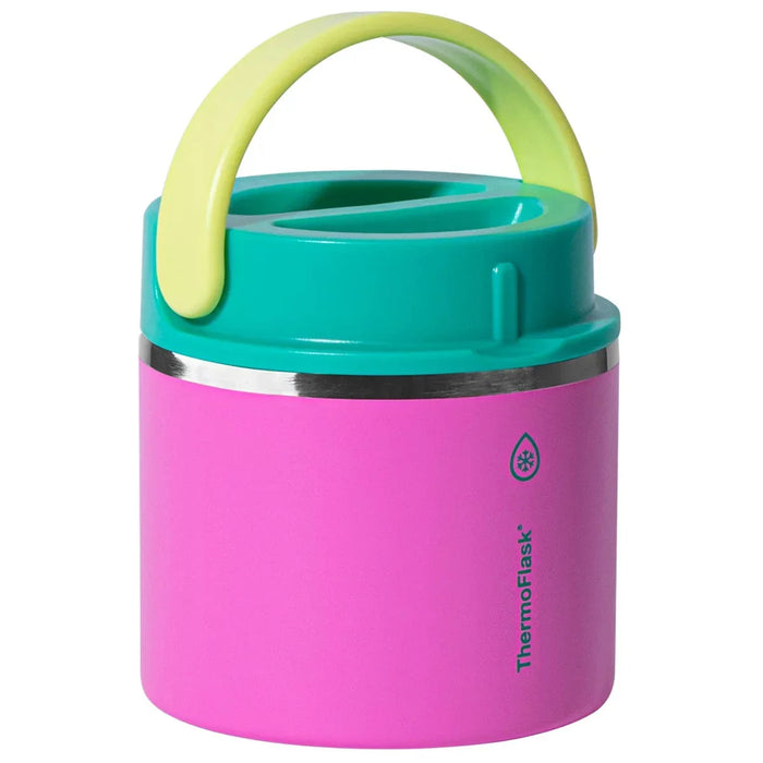 ThermoFlask Insulated Food Jar in Yellow & Pink Colour - 2 Pack (590ml)