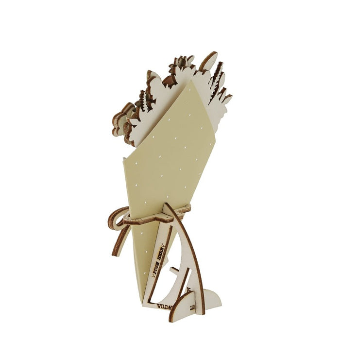 Happy Birthday 3D Flower Figurine Card (10cm)