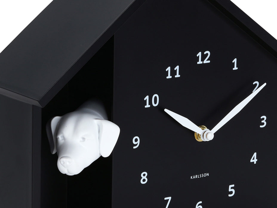 Karlsson Wall Clock Peeking Doggy - Black
