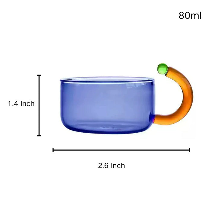 Creative Color Contrast High Temperature Resistant Glass Cup - Blue