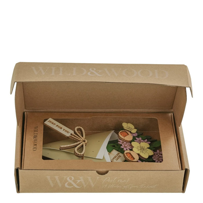 Happy Birthday 3D Flower Figurine Card (10cm)