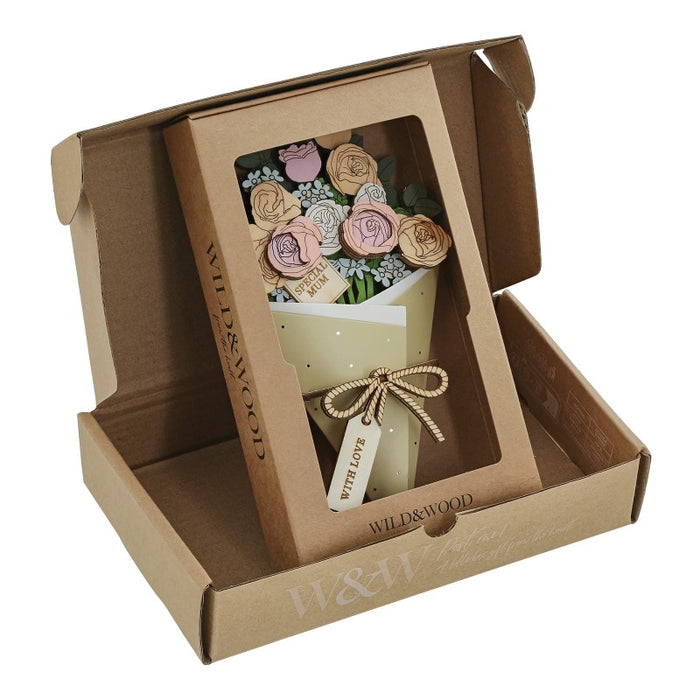 Mum 3D Flower Figurine Card (10cm)