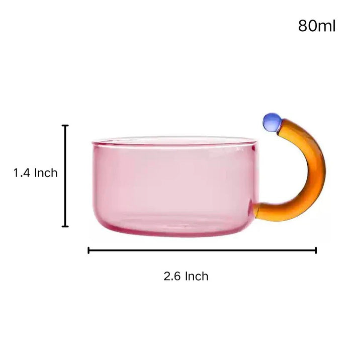 Creative Color Contrast High Temperature Resistant Glass Cup - Pink