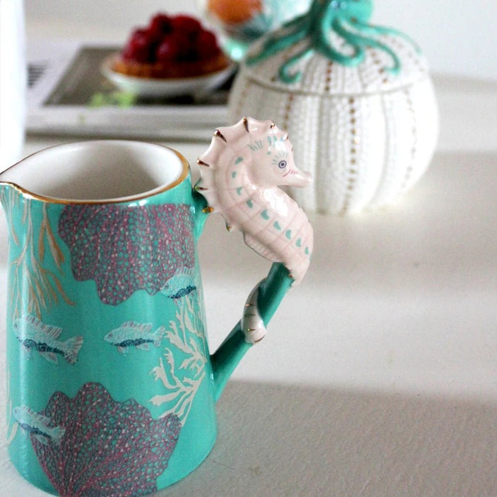 House of Disaster Coral Seahorse Jug