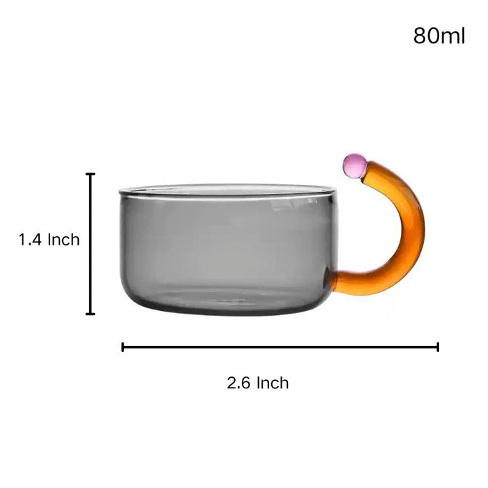Creative Color Contrast High Temperature Resistant Glass Cup - Grey