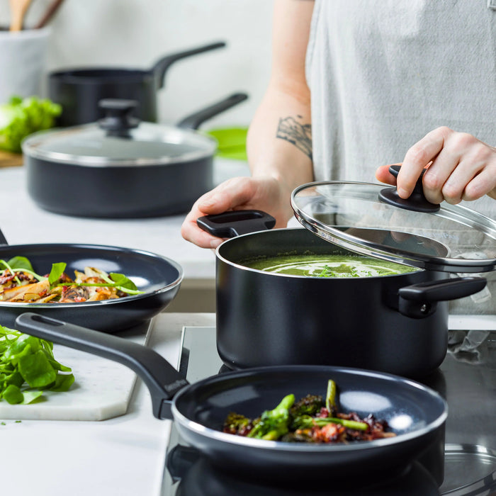 GreenPan Essence 9 Piece Ceramic Non-Stick Cookware Set - Black