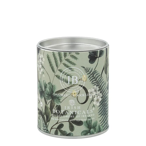 Irish Botanicals Dandelion & Dock Leaf Tin Candle (9cm) - LemonSalt