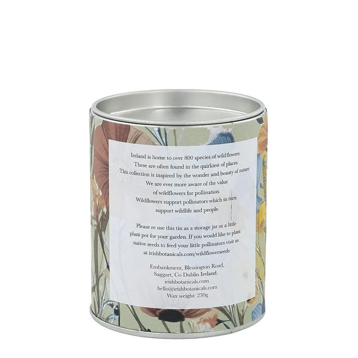 Irish Botanicals Wild Rose & Stinging Nettle Tin Candle (9cm) - LemonSalt