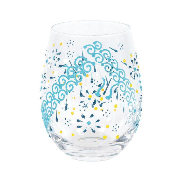 Izzy and Oliver Indigo Henna Stemless Glass | {{ collection.title }}