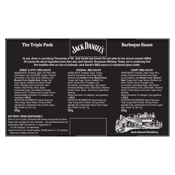 Jack Daniel's BBQ Sauce Variety Pack (3x553g)