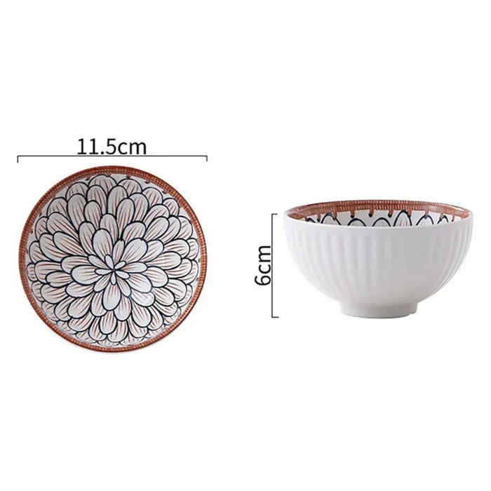 Light-Luxury Japanese Ceramic Rice Bowl Set (2 Piece)