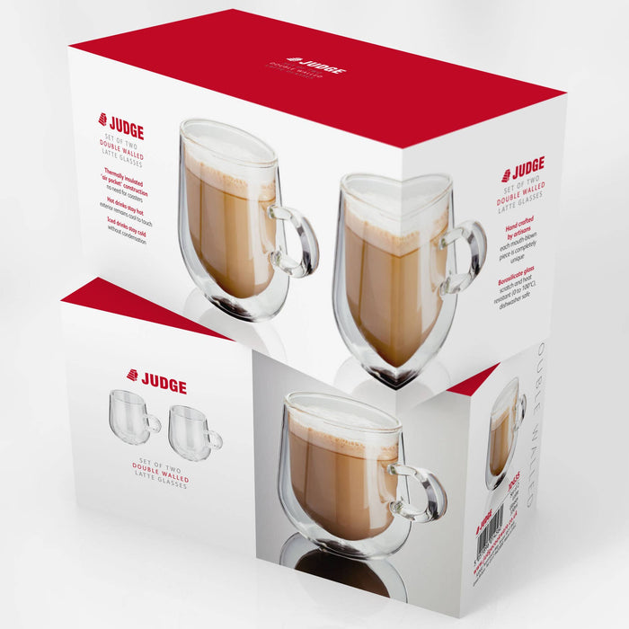 Judge Double Walled Glassware – 2 Piece Latte Glass Set (275ml) - LemonSalt