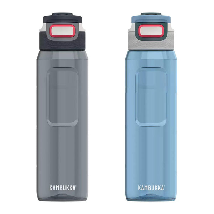 Kambukka Elton 1L Tritan Water Bottle 2 Pack - Grey/Blue - LemonSalt