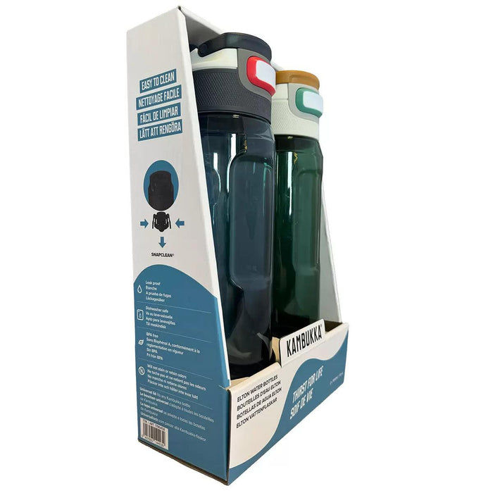 Kambukka Elton 1L Tritan Water Bottle 2 Pack - Grey/Green - LemonSalt