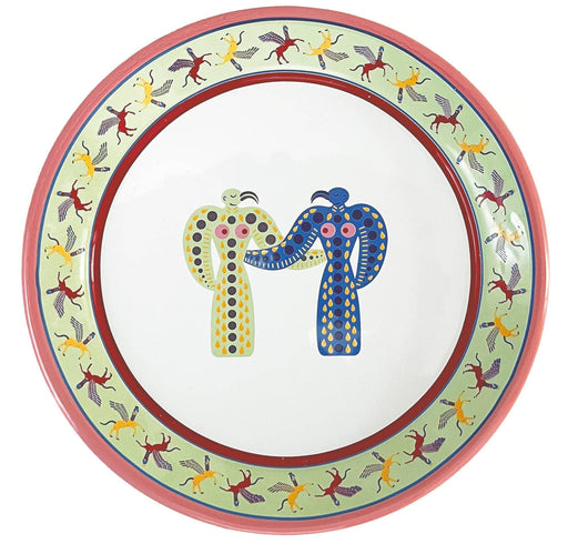 Kapka - Cosmogenesis Eagle Goddesses Pink Enamel Plate (25cm) - LemonSalt
