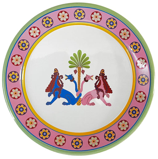 Kapka - Cosmogenesis Twin Sphynxes Green Enamel Plate (25cm) - LemonSalt