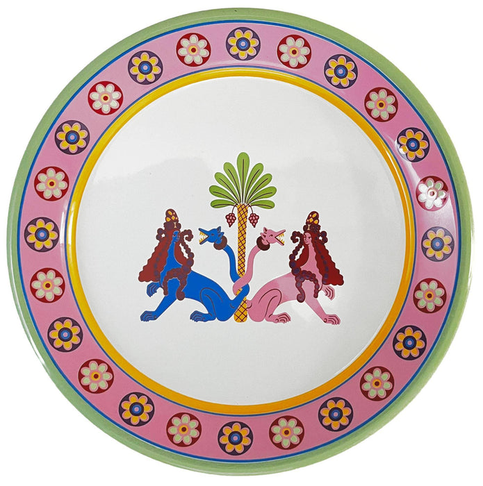 kapka-cosmogenesis-twin-sphynxes-green-enamel-plate-25cm-lemonsalt-92017