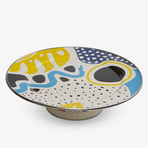 Kapka - Flashback Enamel Footed Cake Serving Plate (30cm) - LemonSalt