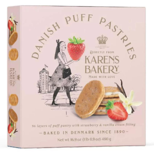 Karens Bakery Strawberry & Vanilla Danish Puff Pastries (480g) | {{ collection.title }}