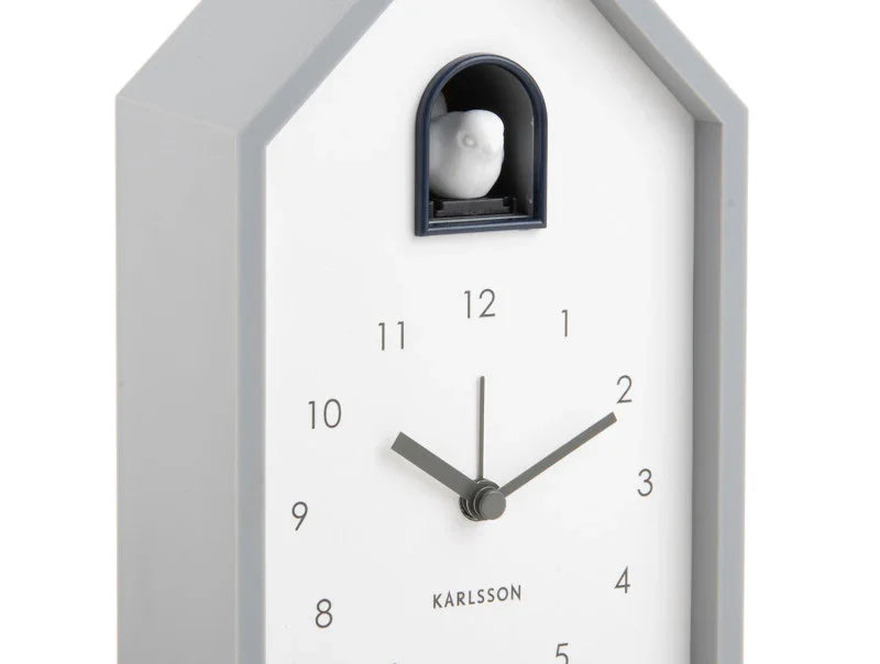 Karlsson Alarm Clock Modern Cuckoo - Mouse Grey - LemonSalt