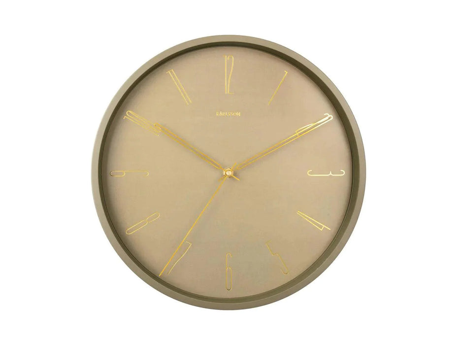 Karlsson Belle Numbers Wall Clock 35cm - Moss Green
