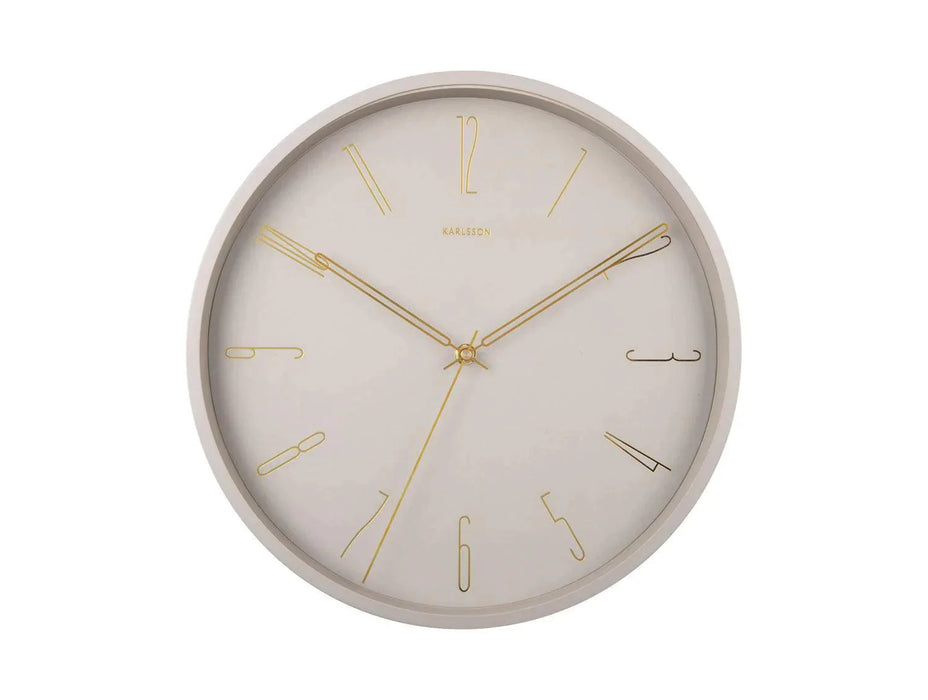 Karlsson Belle Numbers Wall Clock 35cm - Warm Grey