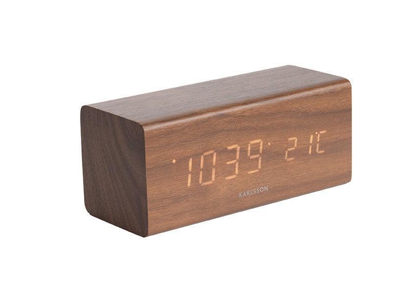 Karlsson Block Alarm Clock Dark Wood Alarm Clock Buy Online UK Delivery LemonSalt