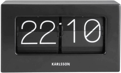 Karlsson Boxed Flip Table Clock - Black | {{ collection.title }}