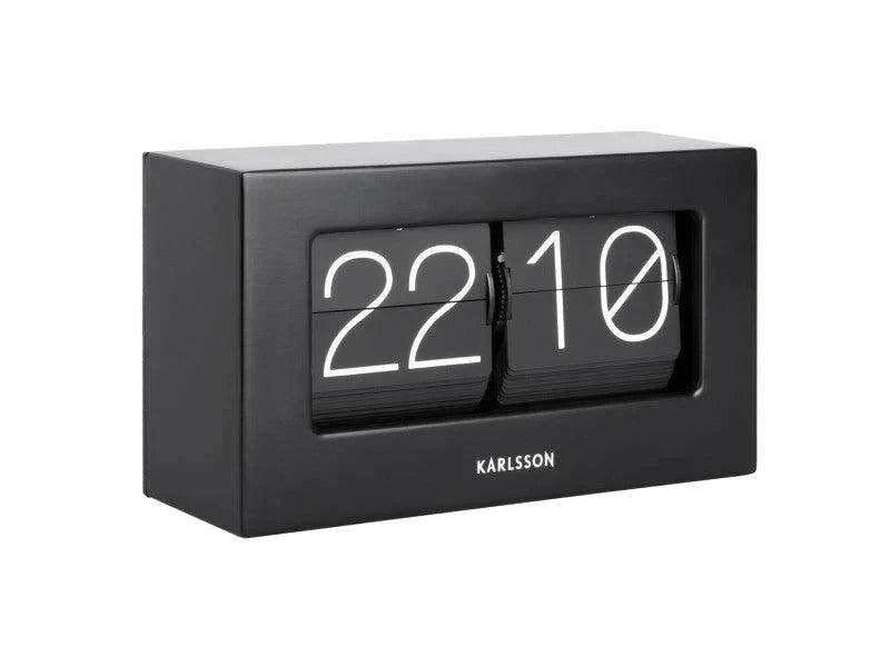 Karlsson Boxed Flip Table Clock - Black | {{ collection.title }}