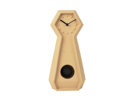 Karlsson Ceramic Genuine Pendulum Table Clock - Latte brown - LemonSalt