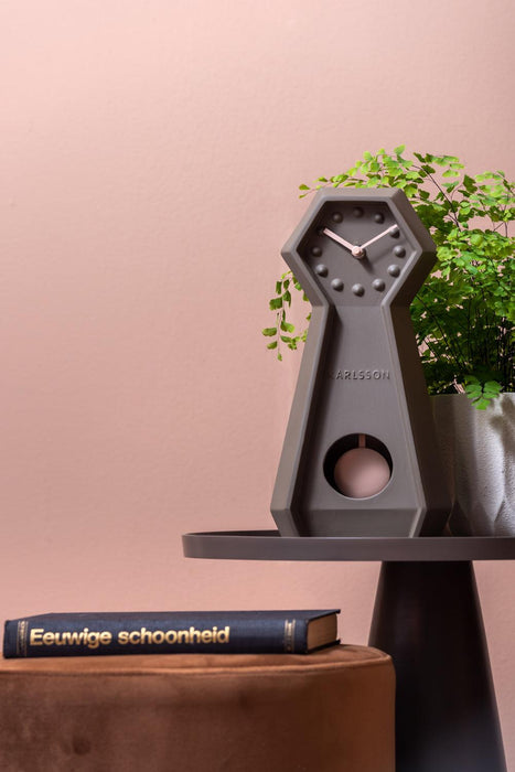 Karlsson Ceramic Genuine Pendulum Table Clock - Moss green | {{ collection.title }}