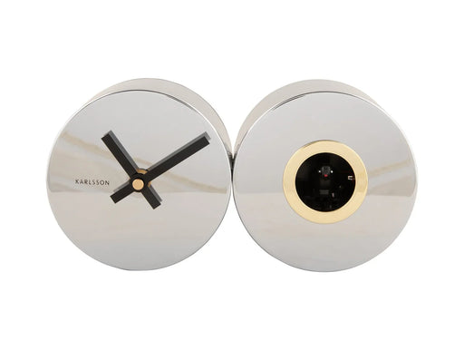 Karlsson Duo Cuckoo Wall Clock - Chrome plated - LemonSalt