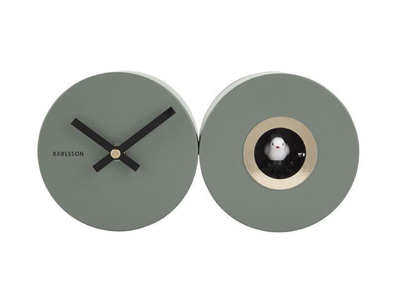 Karlsson Duo Cuckoo Wall Clock-Matt Jungle Green