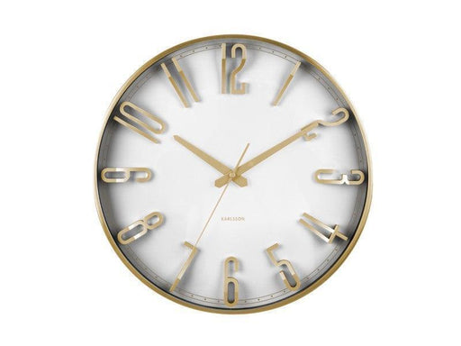 Karlsson Elevated Glam Wall Clock - Metallic White - LemonSalt