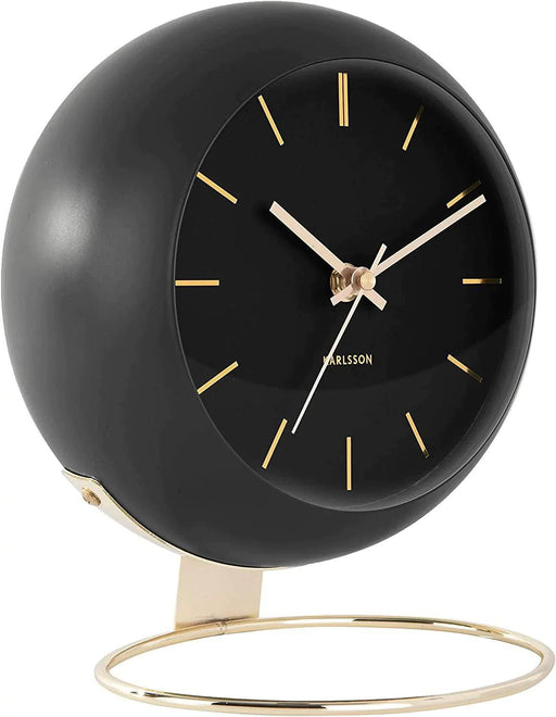 Karlsson 'Globe' Table Clock - Black/Gold - LemonSalt