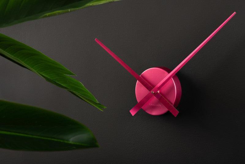 Karlsson Little Big Time Mini Wall Clock - Metallic Dark Pink - LemonSalt