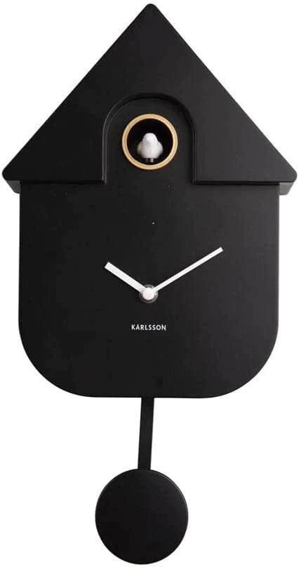 Karlsson Modern Cuckoo Wall Clock - Black | {{ collection.title }}