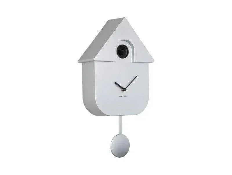 karlsson-modern-cuckoo-wall-clock-metallic-silver-lemonsalt-14414